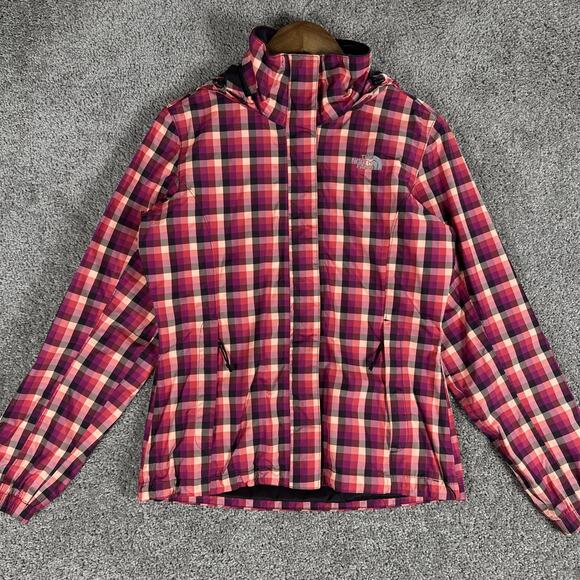 The North Face Hyvent Venture Rain Jacket Womens S Plaid Full Zip Nylon Gorpcore - Picture 1 of 16